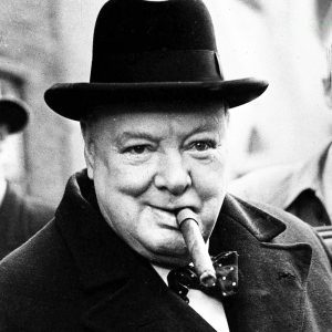 Winston Churchill smoking cigar, 1950